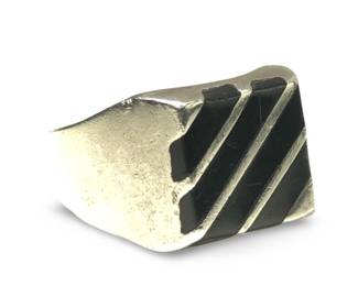 Vintage Mexico Sterling Silver Onyx Menâs Ring