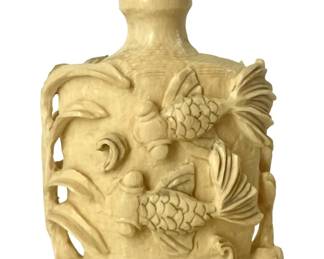 Ming Dynasty Carved Bone Snuff Bottle