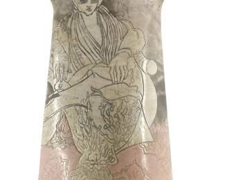 Large Handmade & Painted Ceramic Vessel