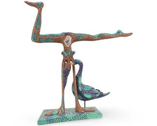 Alebrijes Oaxaca Leda & The Swan Wood Sculpture