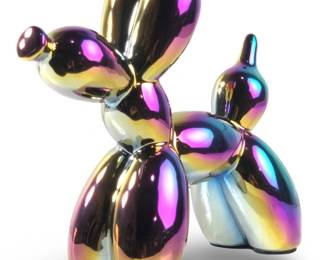 Electroplated Ceramic Balloon Dog Sculpture