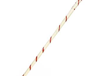 Signed Pola Hand Painted White and Red Cane