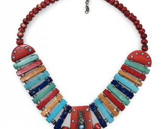Vintage Tibetan Style Bead Bib Necklace
