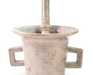 Vintage Heavy Brass Mortar and Pestle