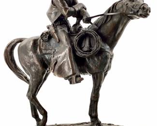 Bronze Western Rider Horse Sculpture Tribute