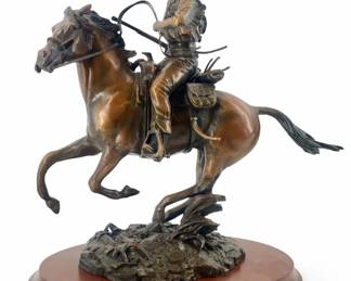 Bronze John Wayne on Horseback Sculpture