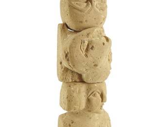 Skip Fox 4 piece hand carved stone statue