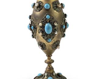 Marquee Deposee French Gilt Jeweled Flower Vase