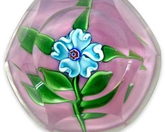 Signed Ronald Hansen Clematis Paperweight