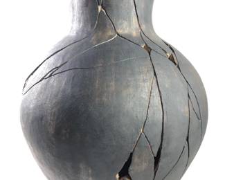Signed Kintsugi Resilio Ceramic Look-n-See Vessel