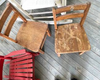 3 all wood chairs matching