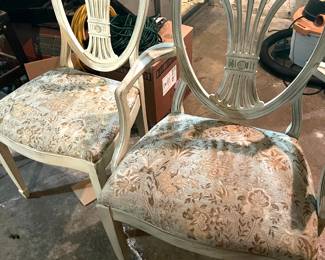 149. Set of 6 Painted Shield Back Chairs 2 Arm and 4 Side
