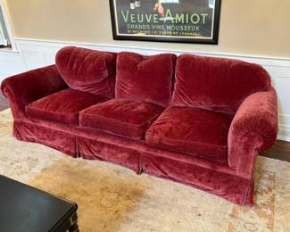 95. Crimpson Velvet 3 Cushion Sofa (102" x 40" x 36") 