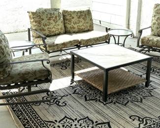 159. Brown Jordan 3pc Set Loveseat & 2 Rockers