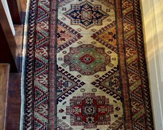 64. Multicolor Wool Hand Knotted Runner (32" x 91")