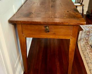 81. Antique Farm Table w/ 2 Drawers (66" x 29" x 32")