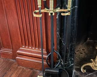 89. Brass Fireplace Tools