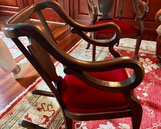 139. Pair of Antique Shield Back Rocker (23" x 32" x 33") & Arm Chair (23" x 21" x 37")