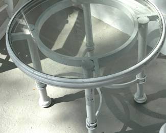 160. Pair of Glass Top End Tables