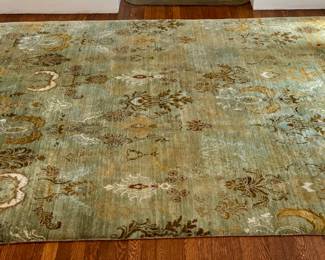 91. Green & Brown Wool Rug 