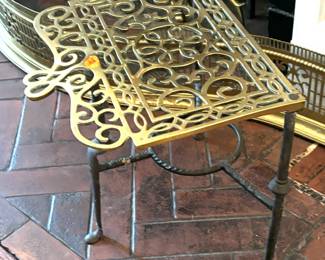 90. Brass and Iron Footman Trivet (12"h)