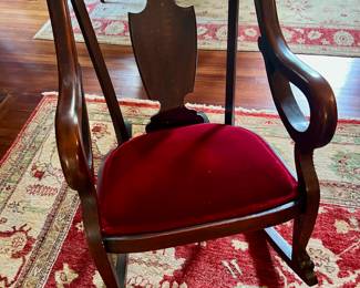 139. Pair of Antique Shield Back Rocker (23" x 32" x 33") & Arm Chair (23" x 21" x 37")