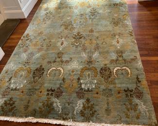 91. Green & Brown Wool Rug 
