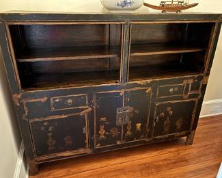 104. Asian Painted Bookcase/Cabinet