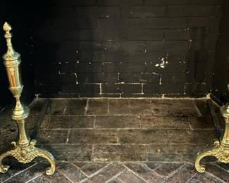 135. Brass Andirons (25"h)
