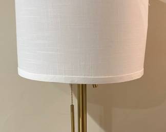 32. Pair of Contemporary Metal Lamps w/ Stone Bases (22"h)