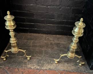 86. Brass Andirons (16"h)