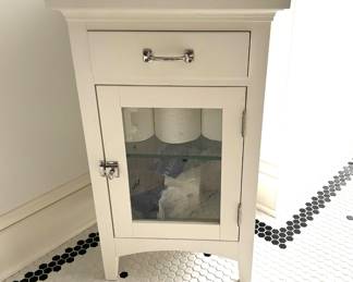 15. Restoration Hardware White One Drawer One Door Cabinet (18" x 15" x 30")