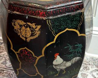 75. Painted Wood Lidded Garden Stool (18")