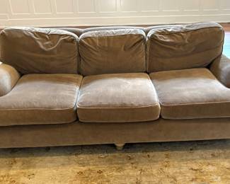 96. Tan 3 Cushion Sleeper Sofa (87" x 42" x 33")