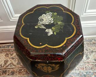 75. Painted Wood Lidded Garden Stool (18")