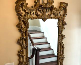 25. Mirror w/ Ornate Carved Chinoiserie Frame (30" x 56")