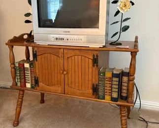 Early American cabinet with Daewoo television
