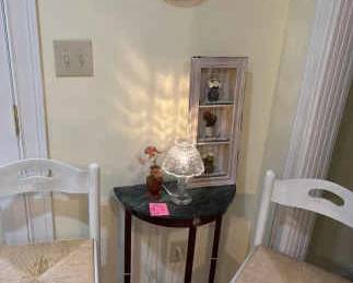 026 Two Counter Height Stools, And HalfCircle Table