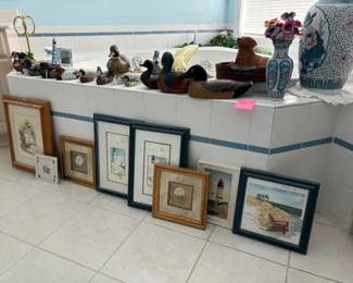 Framed Artwork, Duck, Decoys, And Other Items