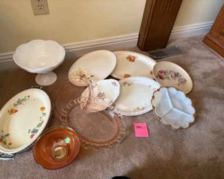 Ceramic And Glass Platters Of Various Sizes