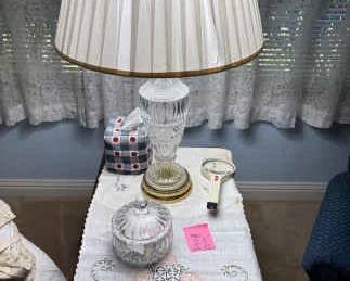 Side Table With A Lamp