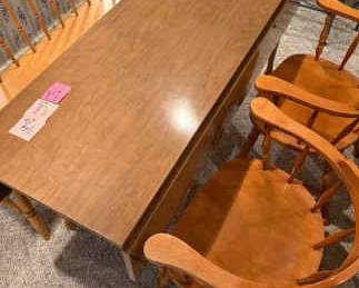 016 Table Bench And Two Barrel Chairs
