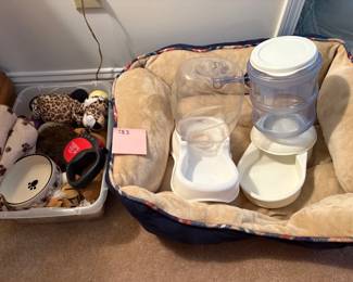 Dog Bed, Dog Bowls, And Other Dog Items