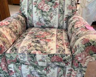007 Chair In Flower Fabric By Laine Furniture