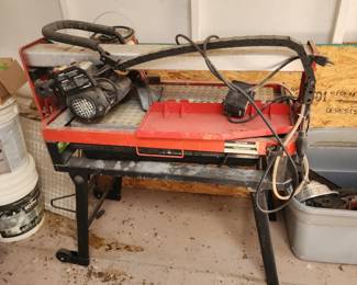 Wet Tile Saw with Stand – Portable Electric Cutter Red/Black