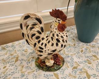 Vintage Ceramic Rooster Figurine Farmhouse Kitchen Decor