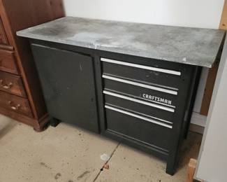 Craftsman Tool Chest Workbench – 4 Drawer + Cabinet with Make Shift Metal Top