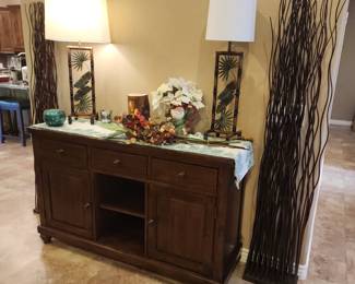 Vintage Wooden Sideboard Buffet Cabinet with Storage Drawers & Doors