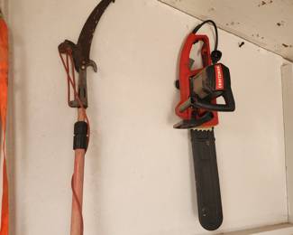 Craftsman Electric Chainsaw 16" Bar + Tree Pole Saw Pruner