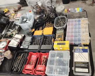 Lot of Drill Bits, Hardware & Cotter Pins – Milwaukee, DeWalt, Assorted Tools